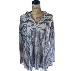 Bucketlist gray/white long sleeved hooded top